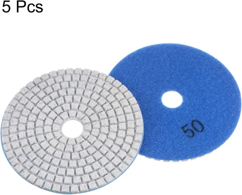 Vista 3 de HARFINGTON 5 almohadillas de pulido de diamante de 4 "Grits 50 almohadillas de pulido húmedo/seco para piedra hormigón mármol encimera cuarzo