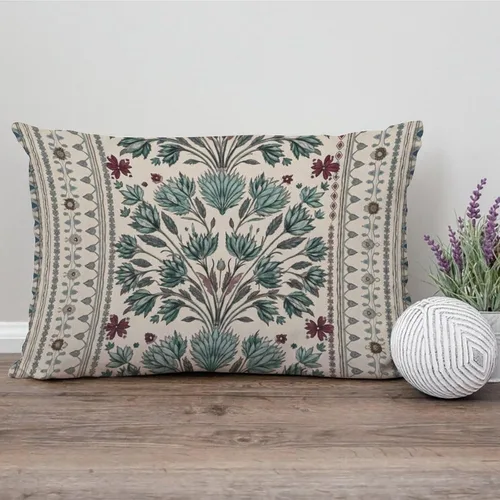 Vista 50 de ArogGeld Funda de cojín con flores verdes y blancas con flores grises y negras y hojas verdes en estilo chinoiserie, funda de almohada cuadrada