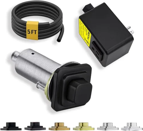 Vista 9 de BESTILL Kit de interruptor de aire para triturador de basura, certificado UL, botón inalámbrico de 3.6 pulgadas de largo, interruptor cuadrado