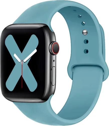 Vista 8 de Saucyi Compatible con Apple Watch Band 1.614 in 1.575 in 1.496 in 1.929 in 1.772 in 1.732 in 1.654 in, correa deportiva de silicona suave con cierre