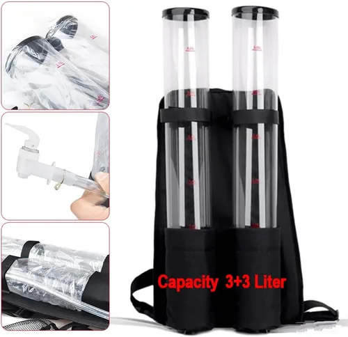 Vista 3 de YIYIBYUS Dispensador de bebidas de doble tanque de mochila portátil de doble barril de bebidas de licor líquido dispensador de mochila de cerveza