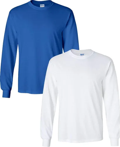 Vista 106 de Gildan Camiseta de manga larga de algodón ultra para adulto, estilo G2400, paquete múltiple Militar + ceniza.