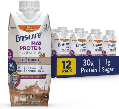 Vista 6 de Ensure Max Protein Nutrition - Batido nutricional de 11 onzas líquidas, 12 unidades & Max Protein Nutrition Shake, 11 onzas líquidas (paquete de 12)