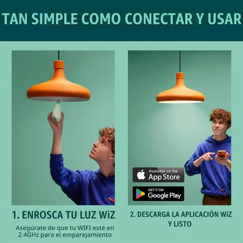 Vista 4 de Bombilla LED inteligente de color WiZ Connected de 120W PAR38 - Se conecta a tu Wi-Fi - Bombilla inteligente E26 - Controla con voz o aplicación +