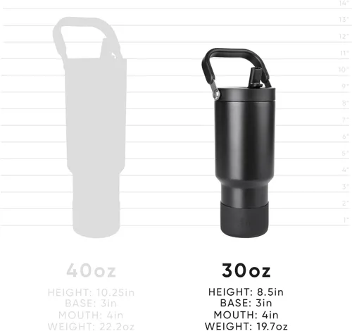 Vista 8 de Simple Modern Trek Pivot Vaso con pajita abatible de 30 oz con asa Botella de agua y protector Tapas intercambiables de pajita y para beber