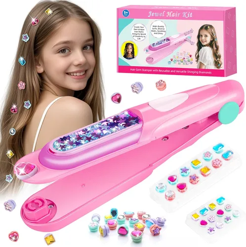 Vista 10 de Kit de Estampador de Gemas para el Cabello - Joyas Brillantes para el Cabello para Juguetes de Niñas - Accesorios para el Cabello con Diamantes