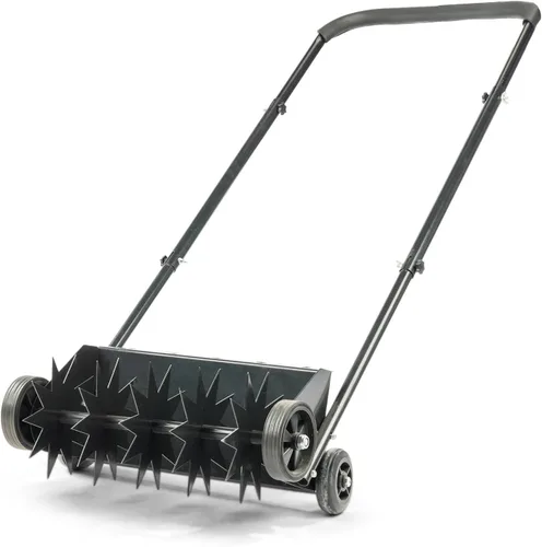 Vista 8 de Aireador de césped de 19 pulgadas, aireadores manuales de alta resistencia con mango en forma de U, para aireación de césped, jardín, patio, césped