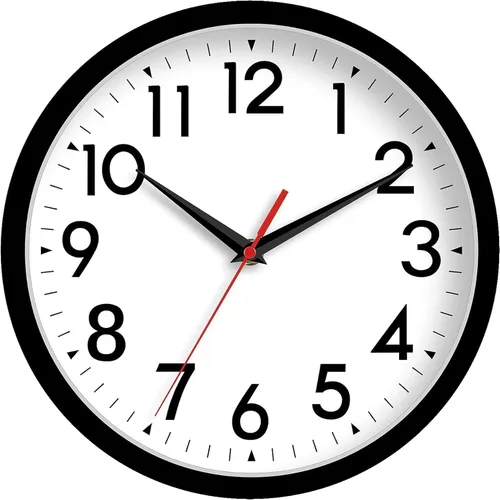 Vista 25 de DAXSMY Reloj de pared analógico pequeño de 8 pulgadas, silencioso, sin tictac, funciona con pilas, moderno, simple, decorativo, para cocina