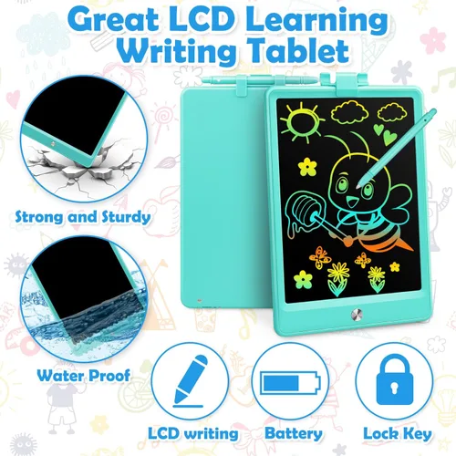 Vista 5 de Tableta de escritura LCD de 8.5 pulgadas para niños de 3, 4, 5, 6, 7, 8 años, regalos para niños y niñas, tablero de dibujo colorido, bloc