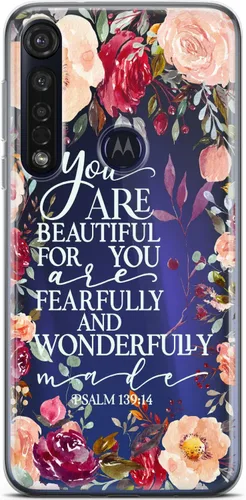 Vista 6 de Mertak Funda para teléfono compatible con Motorola Edge + Moto G9 G8 Plus G7 Play Power Z4 But First Pray Cute Bible Floral Slim Cover Christian