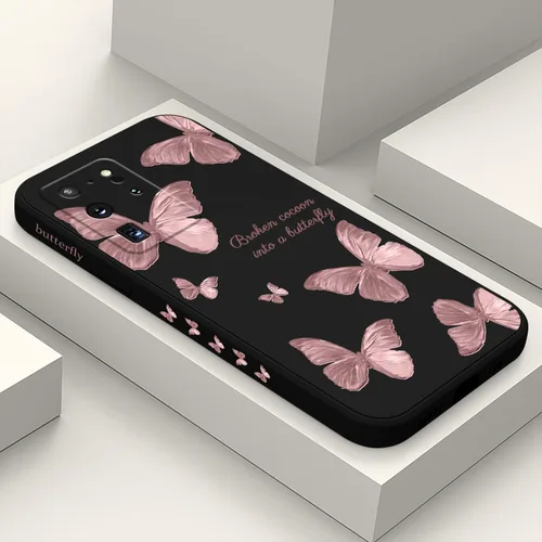 Vista 10 de LEECG para Samsung Galaxy S20 Funda, Diseño Creativo Lateral con Forro de Microfibra de Silicona Suave con Patrón de Flores para Cubierta de negro