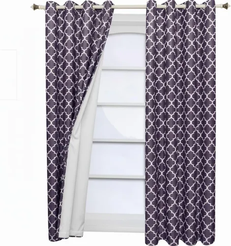 Vista 2 de Meridian juego de 2 cortinas con aislante térmico para oscurecer habitación Morado