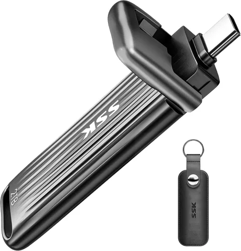 Vista 8 de SSK Unidad Flash USB C de 1TB Máximo hasta 2000mb/s Disco Duro Externo Rápido USB 3.2 Gen 2x2 SSD Externo Portátil Thumb Drive Aleación de Zinc USB