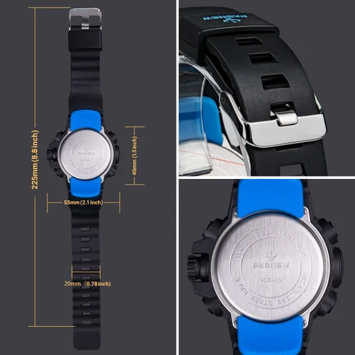 Vista 4 de PASNEW Reloj multifunción - esfera grande, impermeable, reloj deportivo al aire libre para adolescentes y niños