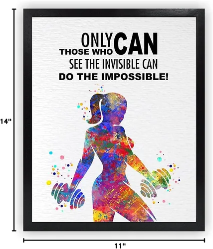 Vista 8 de Dignovel Studios 11X14 Sin Marco Solo Aquellos Que Pueden Ver Lo Invisible Pueden Hacer Lo Imposible Chica Ejercicio De Fuerza Entrenamiento Citas