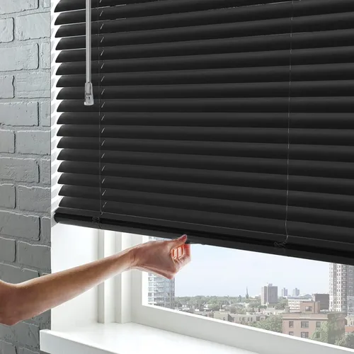 Vista 3 de ACMEART Persianas de aluminio de 1 pulgada para ventanas, sin herramientas Negro
