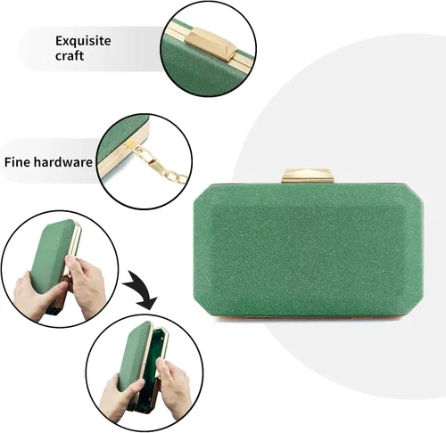 Vista 3 de YAPAIOU Bolso de mano de noche brillante para mujer, bolso de mano con purpurina de diamantes de imitación, bolso de boda, bolso de cóctel y fiesta