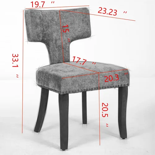 Vista 8 de Set of 2 Counter Height Bar Stools with Farmhouse Linen Upholstery, Curved Backrest Dining Chairs with Hardwood Frame for Kitchen Counter, Table &