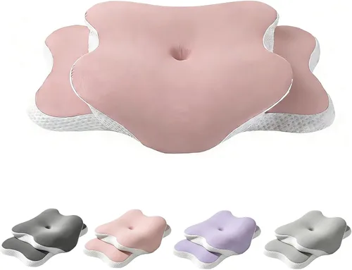 Vista 10 de Almohada cervical cervical, almohada ergonómica de espuma viscoelástica transpirable, almohadas cervicales para cuello para dormir de lado y espalda