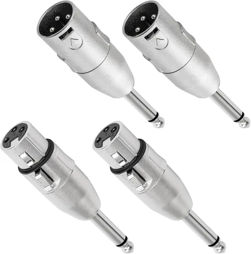 Vista 6 de Adaptador TRS de 1/4" a XLR 2 paquete - Adaptadores XLR macho y hembra de 6.35mm 1/4" 0.25 in TRS hembra a (XLR macho y XLR hembra)