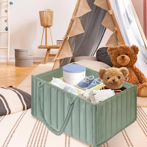 Vista 7 de Organizador y almacenamiento de pañales para bebé, bolsa de pañales, regalos de baby shower, contenedor de almacenamiento de pañales para guardería