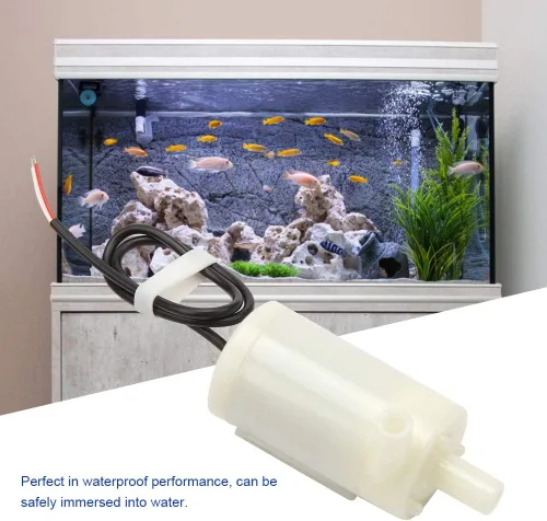 Vista 2 de Bomba de fuente de agua, bomba de agua sumergible portátil Dc 3V/5V/6V anfibio horizontal bajo ruido fuentes eléctricas mini Wasserpumpe
