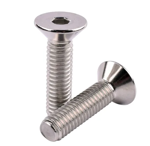 Vista 5 de Tornillos avellanados de cabeza plana de 1/4-20 x 1-1/2", pernos de casquillo hexagonal, acero inoxidable 304 18-8, rosca de máquina completa