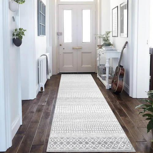 Vista 54 de Alfombra marroquí de área de 2x3 pies, color negro desgastado, alfombra de entrada antideslizante pequeña, suave, de pelo bajo, lavable, tapete