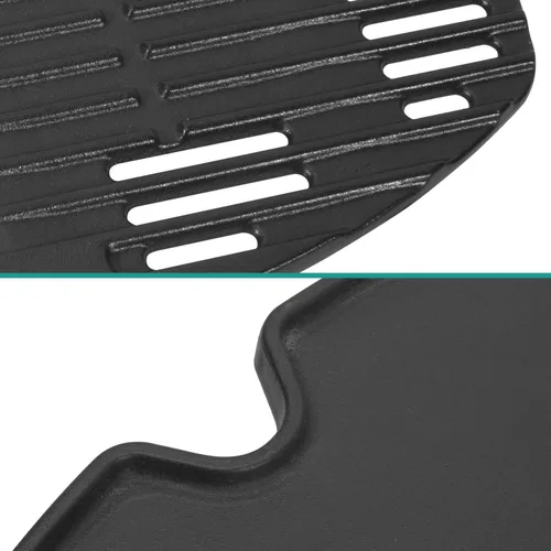 Vista 4 de Tubo de quemador de parrilla 65032, rejillas de hierro fundido 7646 y plancha 6506 para parrillas Weber Q300, Q320, Q3000, Q3200, 57060001, 586002.