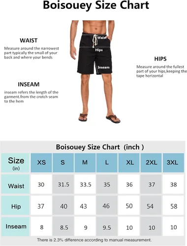 Vista 6 de Boisouey - Pantalones cortos de verano para hombre de lino estilo informal