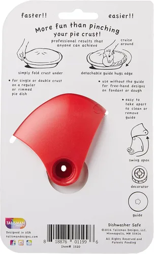 Vista 6 de Protector de corteza de paste ajustable de Talisman Designs, de silicona, sin BPA, 8.5–11.5 pulgadas, plato con borde, Pastry Wheel Decorator