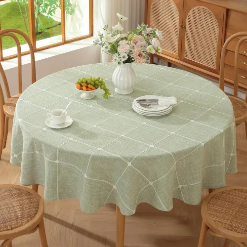 Vista 12 de TruDelve Cotton Square Tablecloths 52x52 Inch Card Table Tablecloth Blue Fabric Farmhouse Tablecloth(Blue,52"x52",Square)