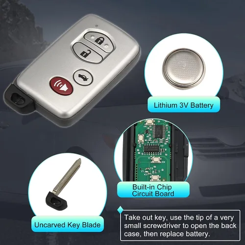 Vista 4 de X AUTOHAUX Reemplazo de llave remoto de entrada sin llave para automóvil HYQ14AAB 89904-06041 314.3Mhz para Toyota Camry 07-09 para Toyota Avalon