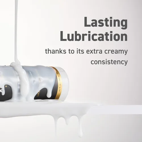 Vista 3 de XESSO Cum Lube, lubricante blanco cremoso a base de agua, 4 onzas líquidas, gel grueso hipoalergénico sin perfume para mujeres, hombres y parejas.