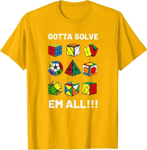 Vista 31 de Competitive Puzzle Cube Gotta Solve Em All Speed Cubing T-Shirt Asphalt Grey
