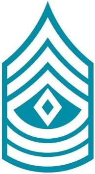 Vista 14 de E-8 Primer corte sargento Rank US Army – Adhesivo – Die 1sg or-8, Azul