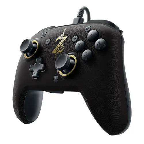 Vista 8 de PDP Gaming Zelda Wired Pro Controller Faceplate BlackGold - Nintendo Switch