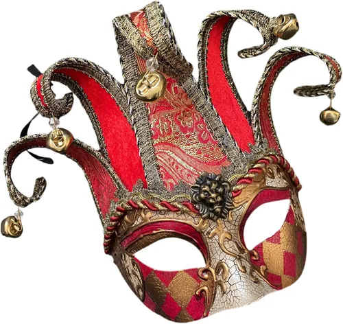 Vista 10 de Máscara unisex para hombre, Mardi Gras, vintage, arlequines, mascarada, Jolly Jester, cosplay, baile, cumpleaños, carnaval
