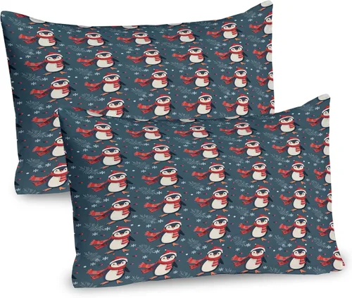 Vista 86 de Lunarable Juego de 2 fundas para almohada de otoño, tema vintage otoñal con estilo granja, ilustración de flores silvestres, artículo de cama