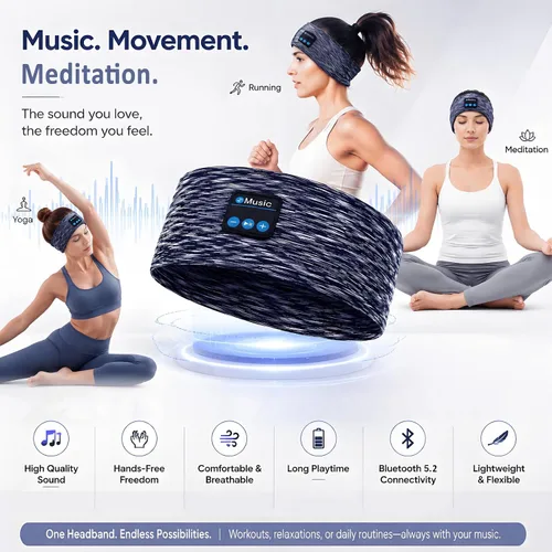 Vista 4 de Auriculares inalámbricos para dormir de lado Azul
