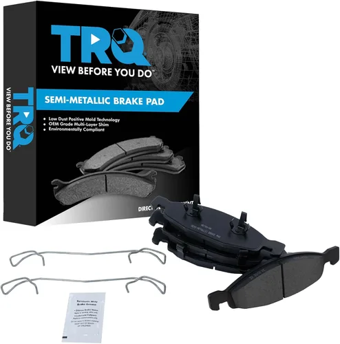 Vista 100 de TRQ Pastillas de freno delanteras semi metálicas compatibles con Ford Expedition 2018-2021 F-150 2018-2020 Lincoln Navigator 2018-2022