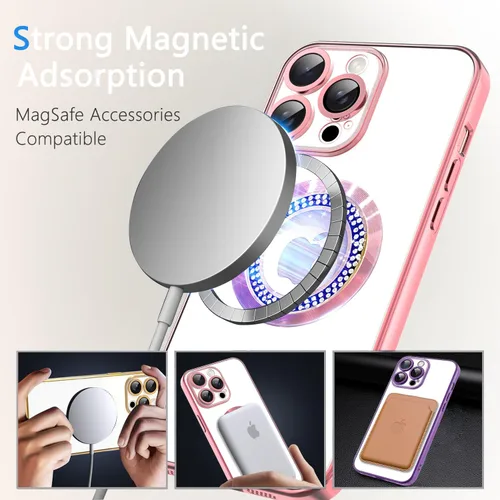 Vista 210 de Misscase Funda magnética con purpurina para iPhone 11 compatible con MagSafe, protección completa, delgada, a prueba de golpes, antiarañazos