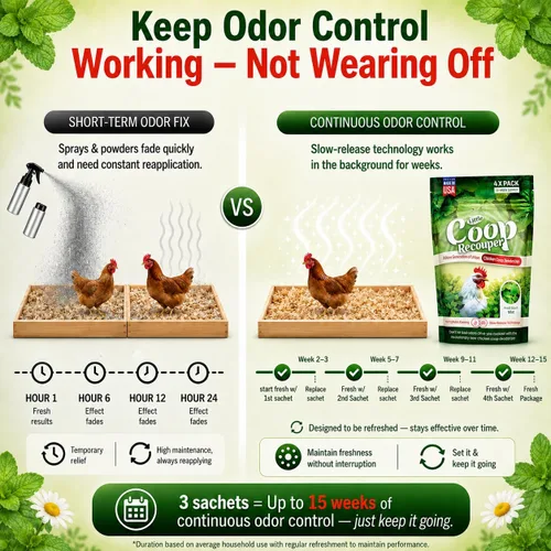 Vista 5 de Little Coop Recouper Una nueva generación de desodorante de gallinero urbano Fórmula única para liberación lenta Aroma fresco natural