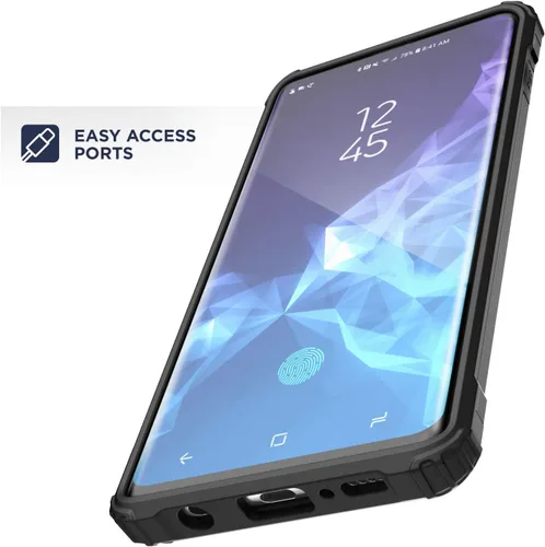 Vista 4 de ENCASED Funda protectora para Galaxy S10 Plus [doble capa] Protección contra caídas a prueba de golpes - Negro (para Samsung S10+)