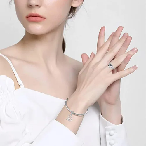 Vista 144 de PROESS Dije para padre, madre e hija, pulsera de plata de ley para pulseras, regalos de cumpleaños, día de San Valentín, para hija, madre, amante