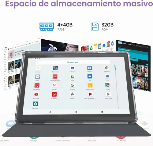 Vista 2 de CUPEISI Tablet Android 14, tableta de 7 pulgadas con funda, 8 GB de RAM+32 GB de ROM/1 TB Tableta expandible, 1.6 GHz, computadora con procesador