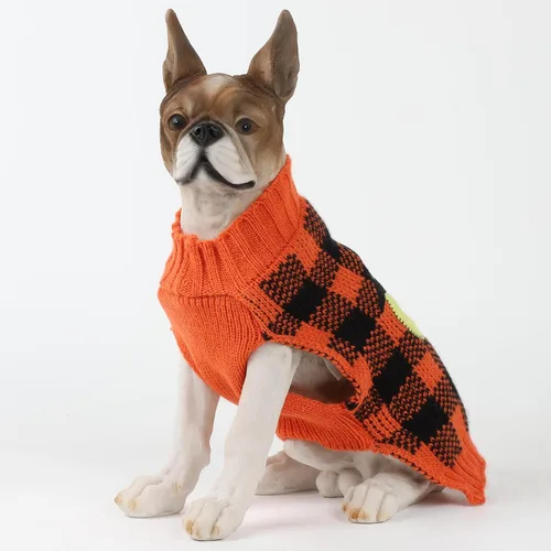 Vista 4 de HAPEE Suéteres de Halloween para perros, ropa fantasmal de calabaza para perros y gatos