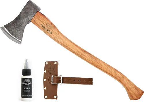 Vista 16 de 1844 Helko Werk Germany - Colección de hachas - Juego de 3 hachas tradicionales de corte - Saxon, Spaltaxt, Mini Spalter Splitting Axe 3 Set