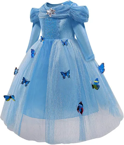 Vista 2 de Disfraz de princesa para niñas con diseño de mariposa para Halloween Navidad