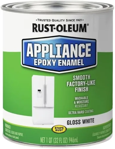 Vista 2 de Rust-Oleum 241168 - Pintura epóxica para electrodomésticos, cuarto de galón, blanco brillante